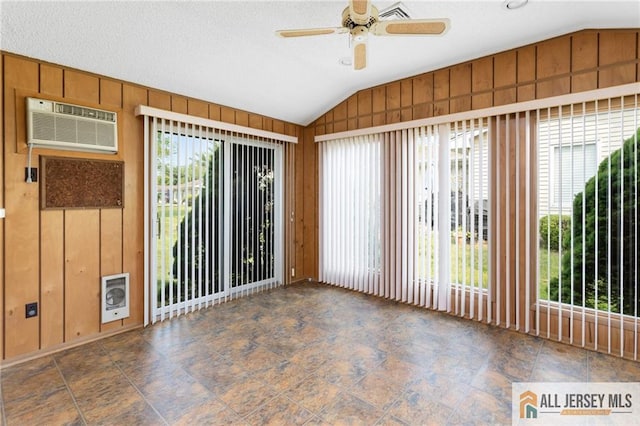 747 Marlton Rd Unit 747A, Monroe, NJ 08831 - unfurnished sunroom with lofted ceiling and a wall unit AC