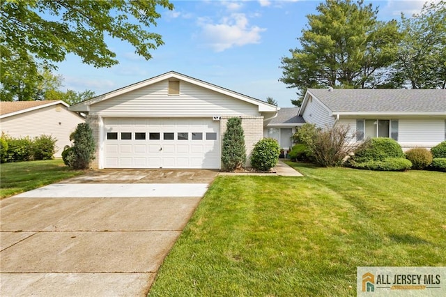 747 Marlton Rd Unit 747A, Monroe, NJ 08831 - ranch-style home with brick siding, concrete driveway, a front lawn, and a garage