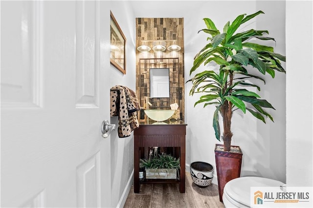 68 Winthrop Rd Unit 68B, Monroe, NJ 08831 - bathroom with vanity, toilet, and wood finished floors