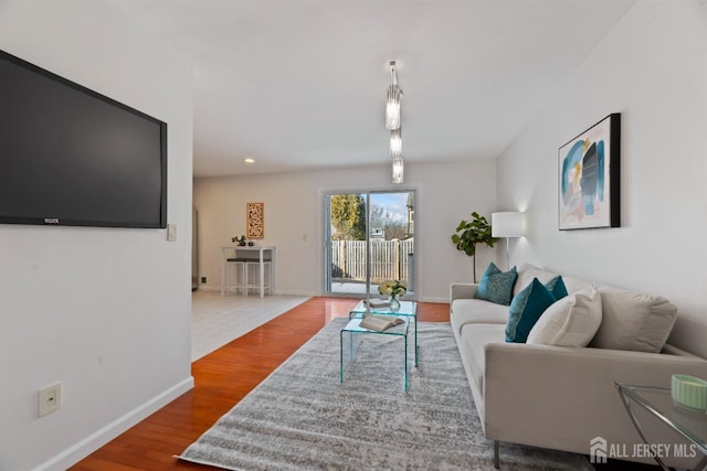 living room featuring hardwood / wood-style flooring