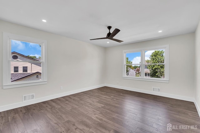 18 Heritage Dr, Edison, NJ 08820 - empty room with wood finished floors, baseboards, a ceiling fan, and recessed lighting