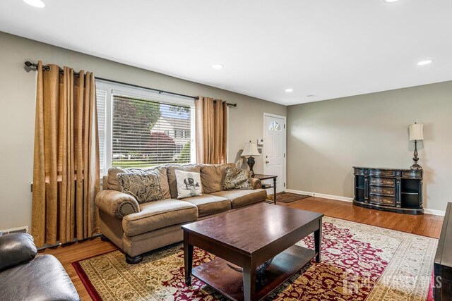 1010 Dorn Ave, Middlesex, NJ 08846 - living area with wood finished floors, recessed lighting, and baseboards
