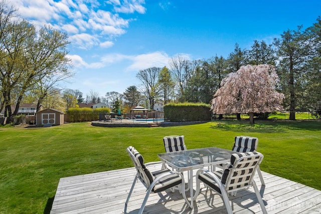 46 Hosford Ave, Leonardo, NJ 07737 - wooden terrace featuring outdoor dining space, an outdoor pool, and a playground