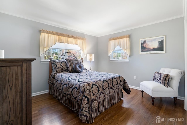 46 Hosford Ave, Leonardo, NJ 07737 - bedroom featuring baseboards, wood finished floors, and ornamental molding