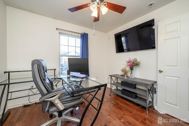 31 Capica Ct Unit 79, Old Bridge, NJ 08879 - office with ceiling fan and wood finished floors