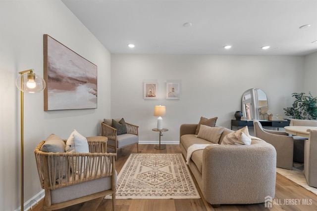1306 Parker Blvd, West Windsor, NJ 08550 - living room featuring wood finished floors and recessed lighting