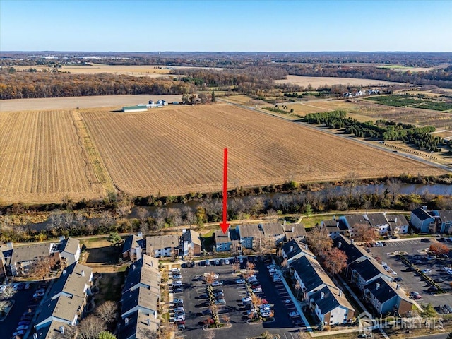 bird's eye view featuring a rural view