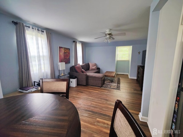 10-P Sussex Way, Monroe, NJ 08831 - living area with ceiling fan and wood finished floors