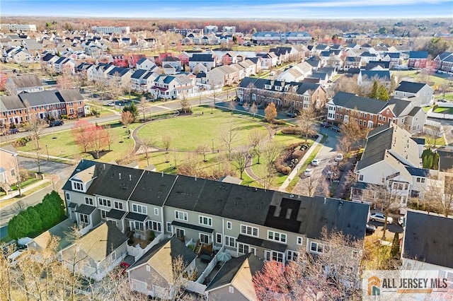 aerial view with a residential view