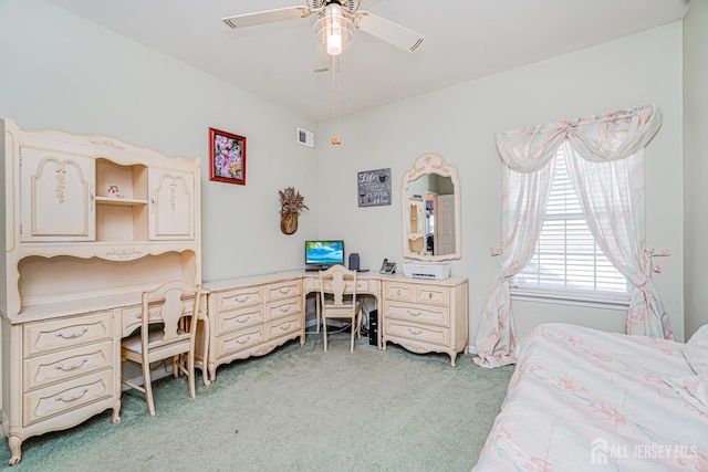 137 Murano Ave, Monroe, NJ 08831 - bedroom featuring light carpet, a desk, and a ceiling fan