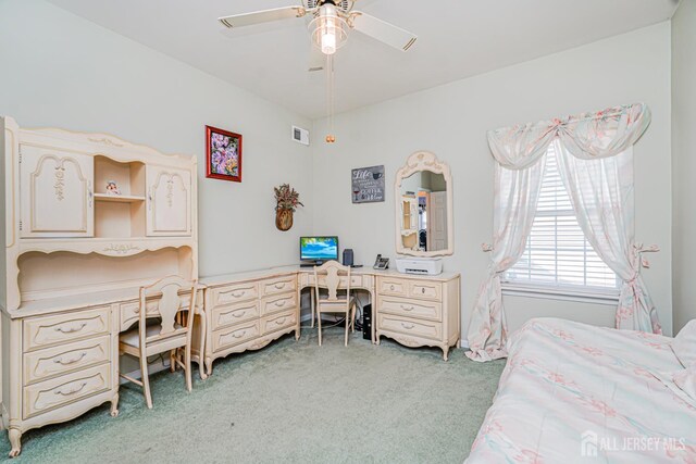 137 Murano Ave, Monroe, NJ 08831 - bedroom with light colored carpet, an office area, and ceiling fan
