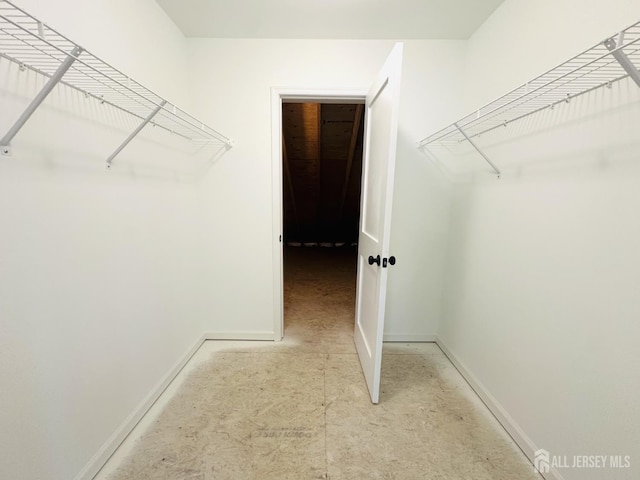 view of walk in closet