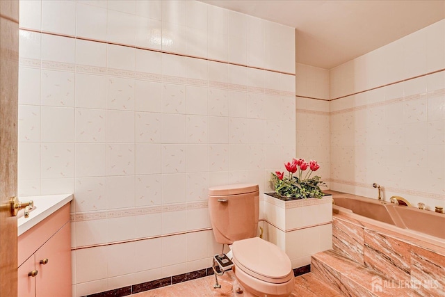 16 Benedek Rd, Princeton, NJ 08540 - full bath featuring tile walls, a bath, vanity, and toilet