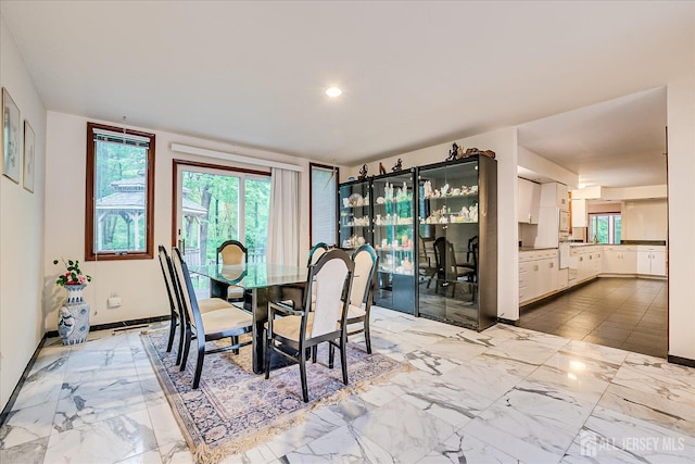 16 Benedek Rd, Princeton, NJ 08540 - dining area with light marble finish floors and baseboards