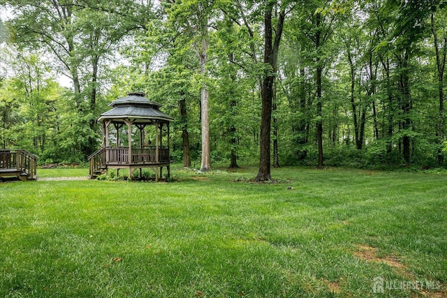 16 Benedek Rd, Princeton, NJ 08540 - view of green lawn with a gazebo and a view of trees