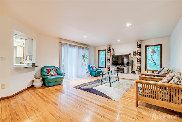 16 Benedek Rd, Princeton, NJ 08540 - living room with plenty of natural light, wood finished floors, baseboards, and recessed lighting