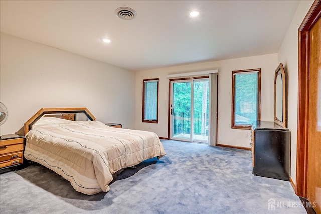 16 Benedek Rd, Princeton, NJ 08540 - carpeted bedroom with access to outside, baseboards, and recessed lighting