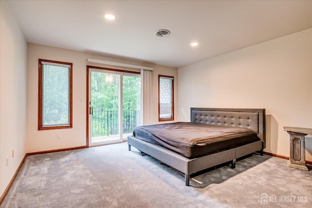 16 Benedek Rd, Princeton, NJ 08540 - bedroom featuring access to outside, carpet flooring, baseboards, and recessed lighting