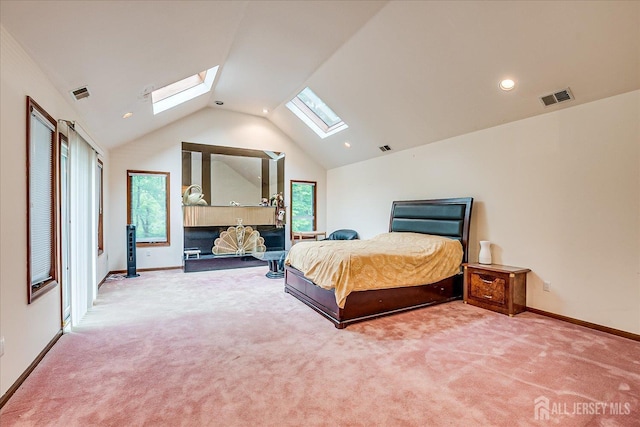 16 Benedek Rd, Princeton, NJ 08540 - carpeted bedroom with a skylight, lofted ceiling, and baseboards