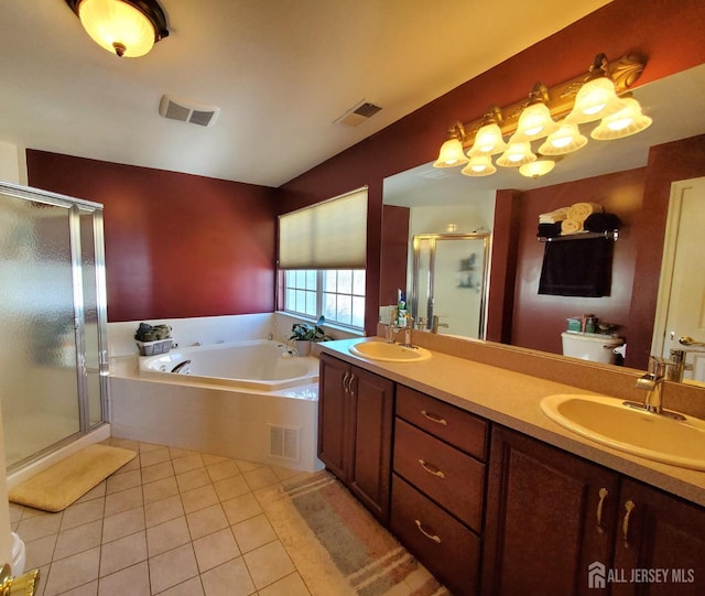 full bathroom featuring a sink, visible vents, and tile patterned floors