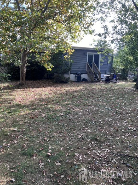 view of yard featuring entry steps