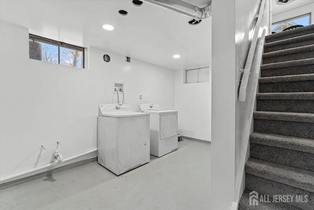 laundry area featuring separate washer and dryer