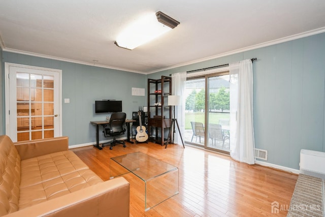 8 Appletree Ln, East Brunswick, NJ 08816 - office space with wood finished floors, ornamental molding, baseboards, and a decorative wall