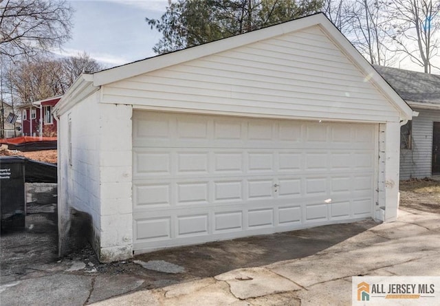 view of garage