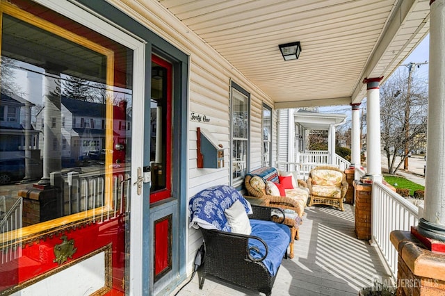 exterior space with covered porch