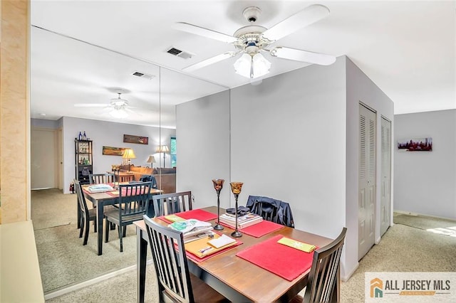 127 Pennsylvania Way N, Brunswick, NJ 08902 - carpeted dining area featuring ceiling fan