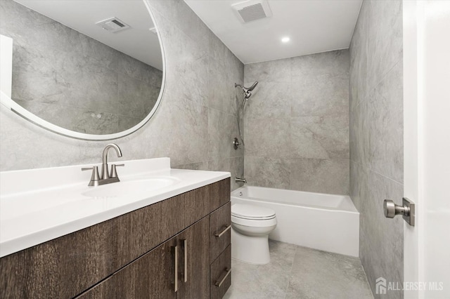 511 Bradley Ct, South Brunswick, NJ 08540 - full bathroom featuring toilet, vanity, visible vents, and bathing tub / shower combination
