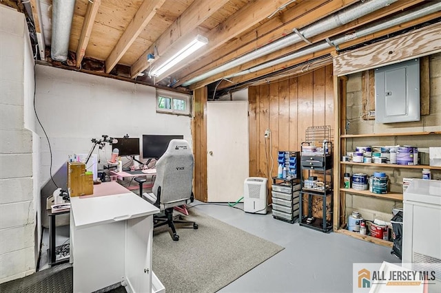 76 Letts Ct Unit 167, Old Bridge, NJ 07747 - home office with electric panel and finished concrete floors