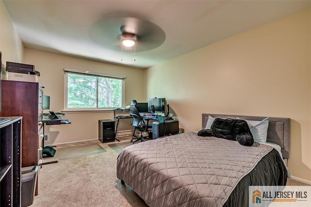 76 Letts Ct Unit 167, Old Bridge, NJ 07747 - carpeted bedroom with an office area and ceiling fan