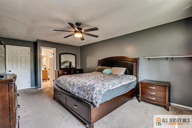 76 Letts Ct Unit 167, Old Bridge, NJ 07747 - bedroom featuring carpet floors, a ceiling fan, and ensuite bath