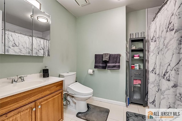 76 Letts Ct Unit 167, Old Bridge, NJ 07747 - bathroom featuring vanity, tile patterned floors, and curtained shower