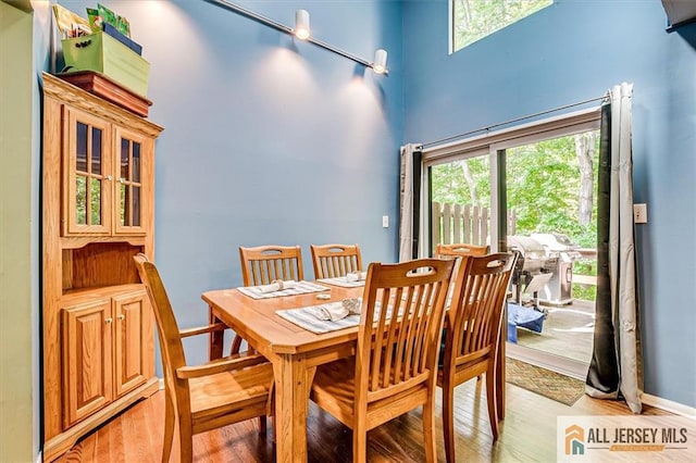 76 Letts Ct Unit 167, Old Bridge, NJ 07747 - dining space with plenty of natural light, light wood-style flooring, and a high ceiling