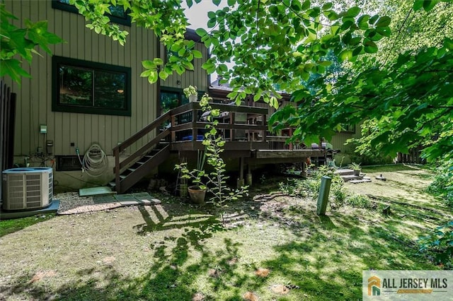 76 Letts Ct Unit 167, Old Bridge, NJ 07747 - view of yard featuring a wooden deck and stairway