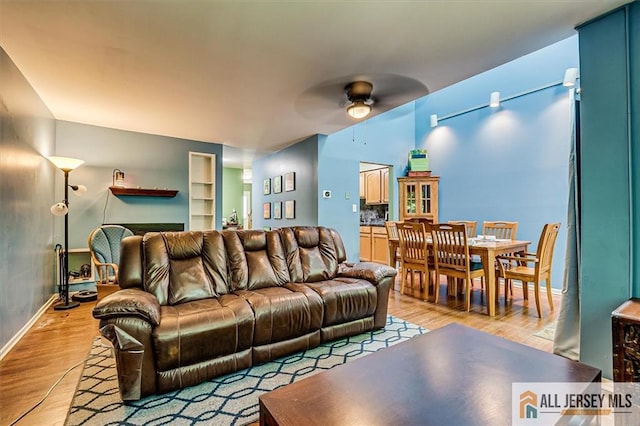76 Letts Ct Unit 167, Old Bridge, NJ 07747 - living room with a ceiling fan and light wood finished floors
