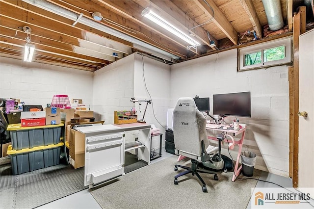 76 Letts Ct Unit 167, Old Bridge, NJ 07747 - home office featuring concrete block wall