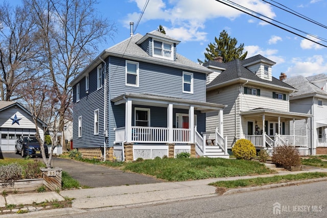 31 Riva Ave, Milltown, NJ 08850 - traditional style home with a porch, an outdoor structure, and a garage