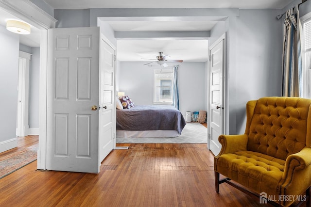 31 Riva Ave, Milltown, NJ 08850 - bedroom with wood finished floors, baseboards, and a ceiling fan