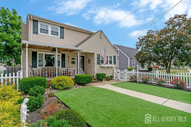 229 Harris Ave, Middlesex, NJ 08846 - view of front of home with covered porch and ceiling fan