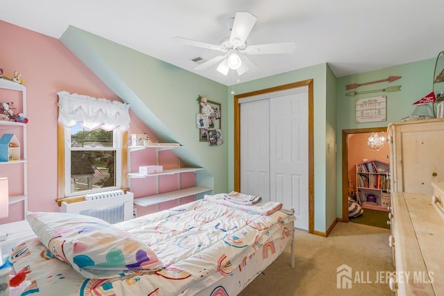 229 Harris Ave, Middlesex, NJ 08846 - bedroom featuring a closet, carpet floors, and ceiling fan