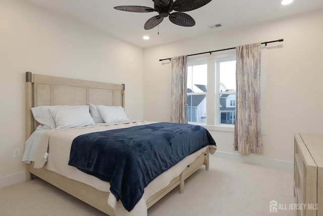 21 Cole Pl, Cranbury, NJ 08512 - bedroom with carpet, recessed lighting, a ceiling fan, and baseboards