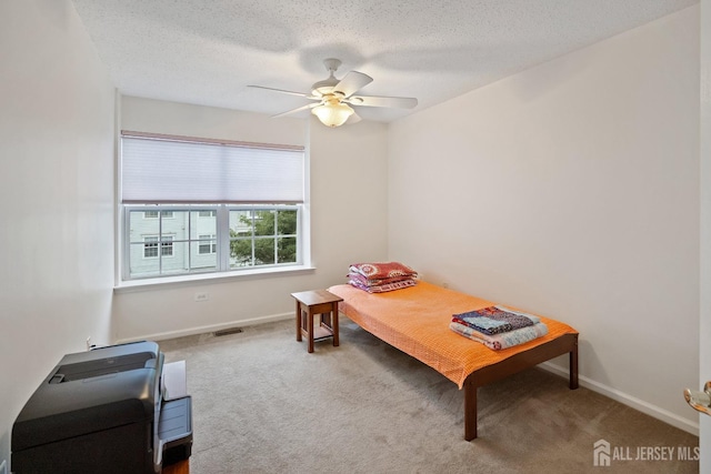 116 Prestwick Way, Edison, NJ 08820 - sitting room with a ceiling fan, carpet, and a textured ceiling