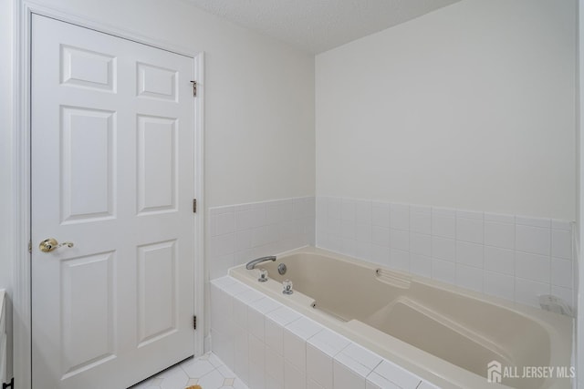 116 Prestwick Way, Edison, NJ 08820 - full bathroom featuring a bath, tile patterned flooring, and a textured ceiling