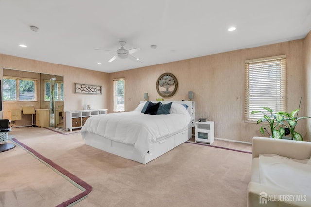 19 Ellen Cir, Old Bridge, NJ 08857 - carpeted bedroom featuring multiple windows, recessed lighting, and ceiling fan