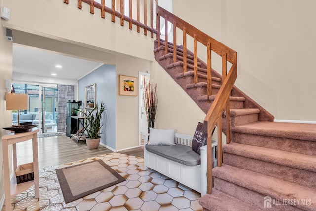 19 Ellen Cir, Old Bridge, NJ 08857 - staircase with recessed lighting and baseboards