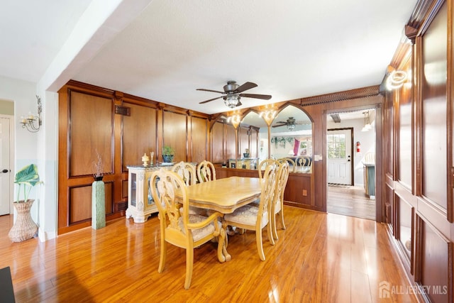 201 Summit Ave, Fords, NJ 08863 - dining area featuring a ceiling fan and light wood-style floors