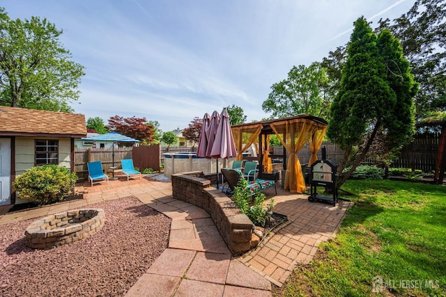 201 Summit Ave, Fords, NJ 08863 - fenced backyard featuring a patio area and a gazebo